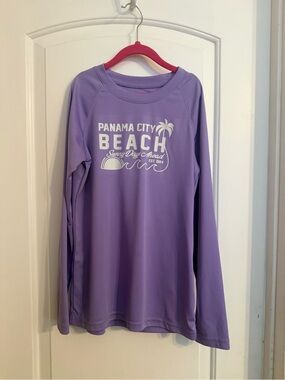 Kids Long-Sleeve Purple Beach Rashguard - Panama City Beach